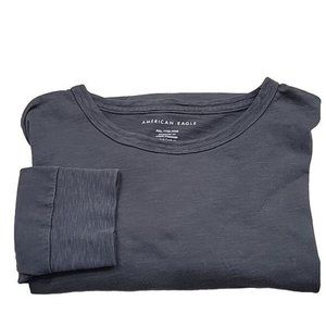 American Eagle Men's Long Sleeve Standard Fit Cotton Crew Neck Shirt